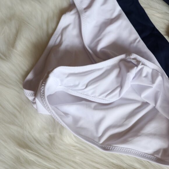 NEW Navy Blue White Beach Bikini Swim Set Size Medium - Picture 3 of 7